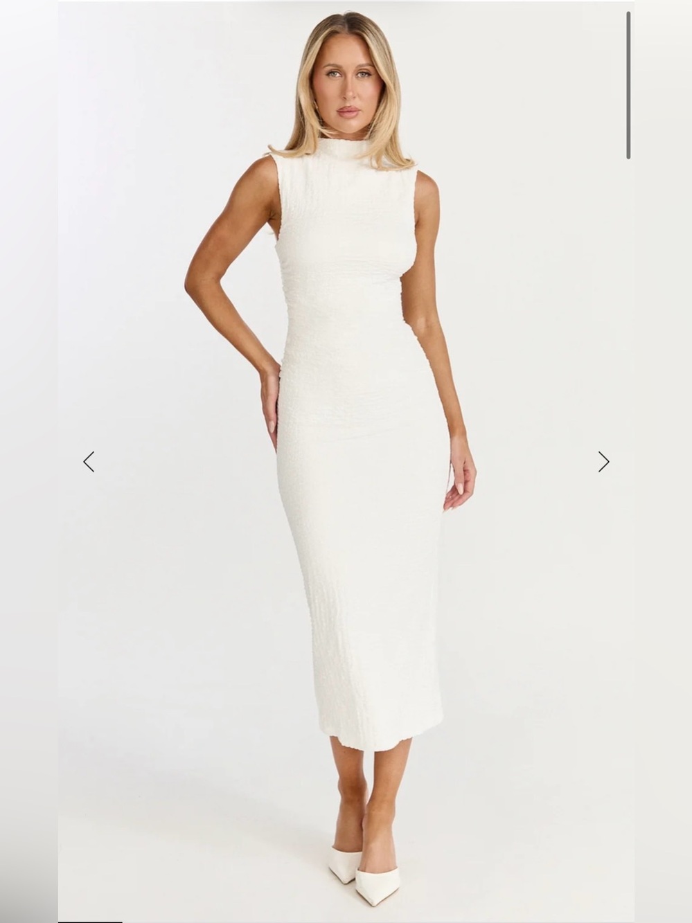 SHOWPO ALEKS MIDI DRESS
High Neck Bodycon Dress In Off White